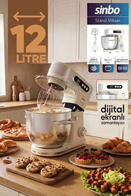 Sinbo SMX-2779 12L Dev Hazneli Dijital Ekranlı Zaman Ayarlı Stand