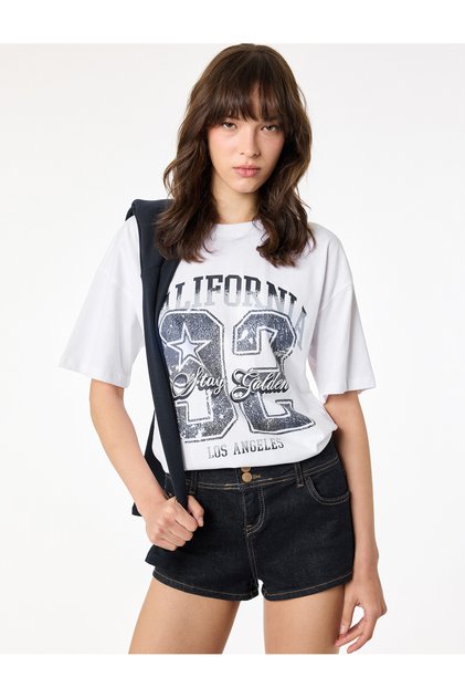 Cotton Printed Crew Neck Comfortable Fit Short Sleeve T-Shirt