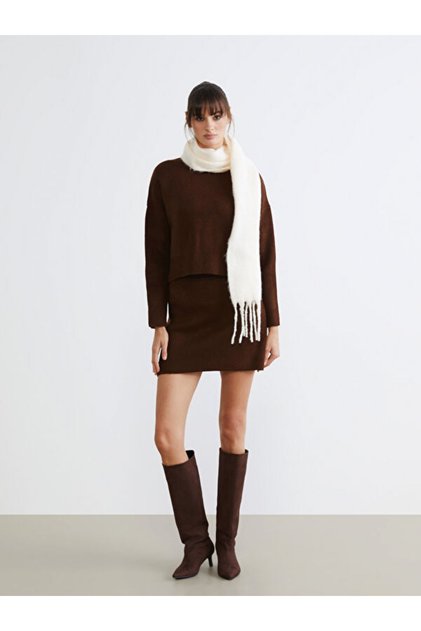 Elastic Waist Knitwear Mini Skirt
