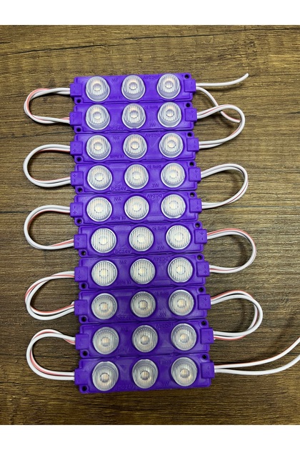 Parmak Led Lensli Mor Modül Led 24W 10 Lu