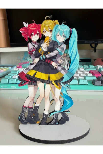 nihonwosekai Hatsune Miku Neru Teto Anime Ahşap Stand - Fiyatı