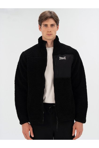 Winter Essentials Siyah Erkek Full Zip Sherpa Sweat
