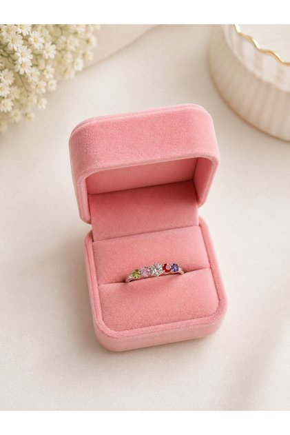 Elegant Women's Ring with Colorful Stone Detail – Minimalist Stylish Adjustable Ring