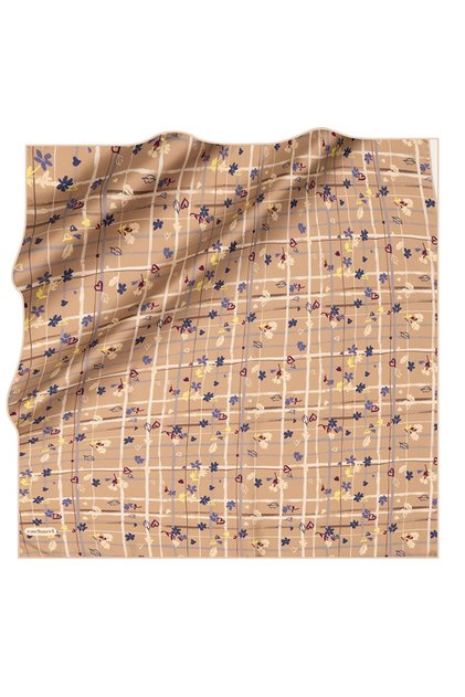 Beige 90X90 Silk Twill Scarf