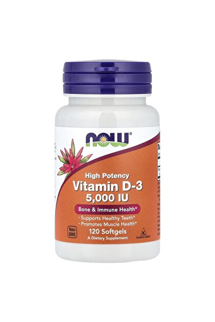 Vitamin D-3, High , 5,000 IU, 120 Softgels