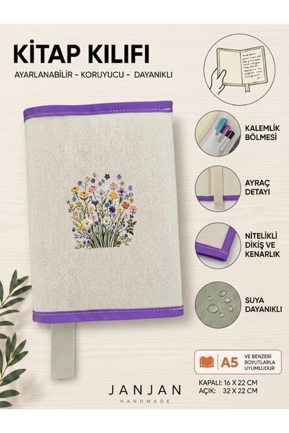 NATURAL FABRIC omot za knjigu, perivi omot za knjigu, zaštitnik za knjigu, 32x22 cm ZAŠTITNA TORBA ZA KNJIGU, RUKAV ZA KNJIGU, torba za knjigu, POKLON ZA LJUBITELJE KNJIGA, ORGANIZATOR, OMOT ZA BILJEŽNICU
