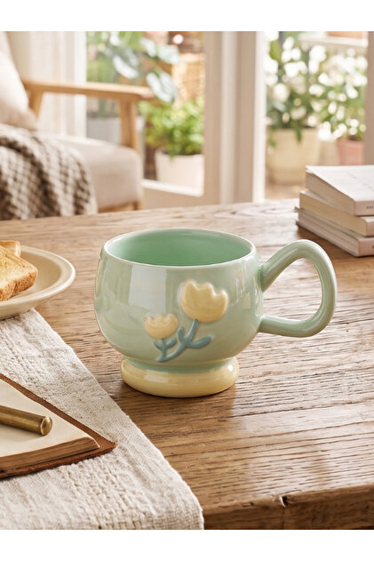 Pastel Flower Ceramic Coffee Cup