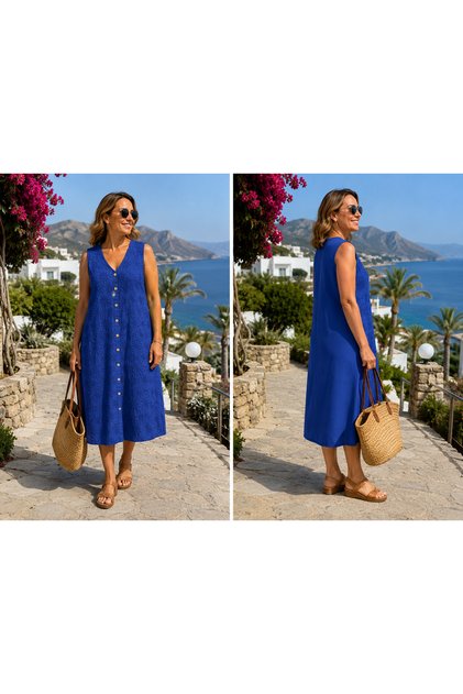 Duss Sleeveless Cotton Dress
