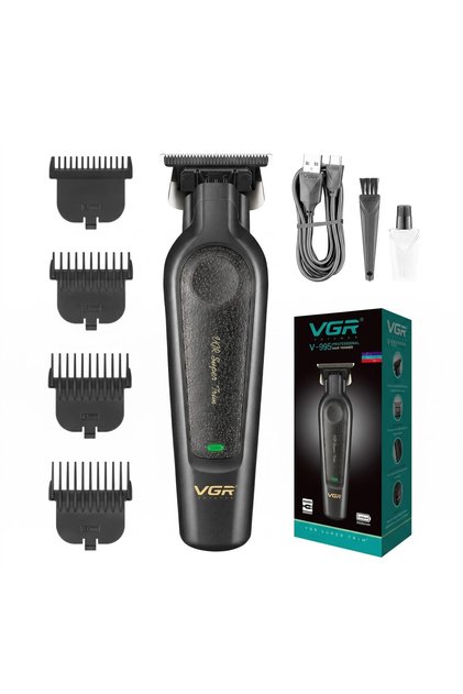 Aparat de tuns fără fir V-995, 4 distanțiere, autonomie 300 minute, baterie 2000mAh, Negru