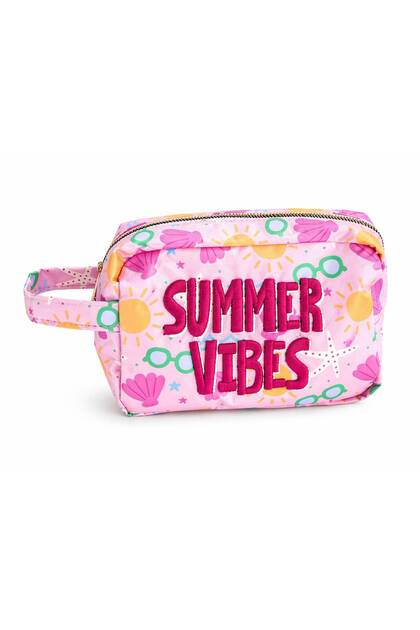 Embroidered Multi-Purpose Cosmetic and Travel Bag