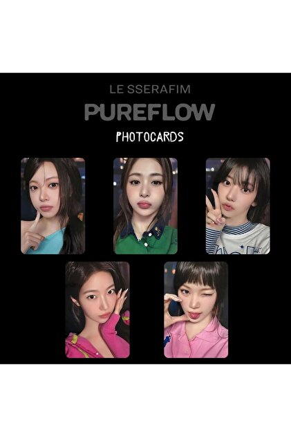 Kpop Dünyasi LE SSERAFIM '' Pureflow '' Photocards Set POB 1