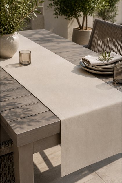 Water-Repellent Fabric Runner with Striped, Plain, and Gingham Pattern Options, Stylish Presentation Item for Invitations and Organizations