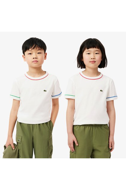 Çocuk Bisiklet Yaka Krem T-Shirt