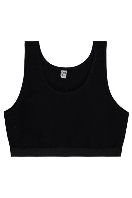 Girl's Basic Padded Wide Strap Bustier |   School Nursery and Daily Use - Black