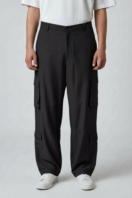 Men's Premium Imported Summer Linen Blend Breathable Baggy Fit Jogger Relaxed Pants with Cargo Pockets