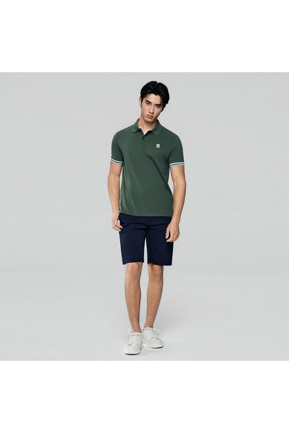 Men's Slim Fit Embroidery Solid Polo