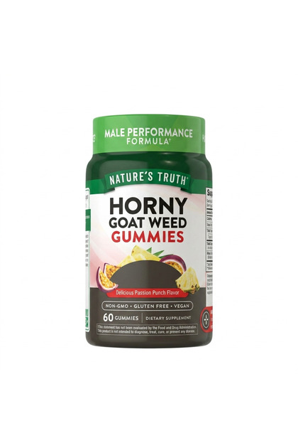 Horny Goat Weed Gummies Passion Punch 60 Gummies Herbal Wellness Performance Vitality Support for Men