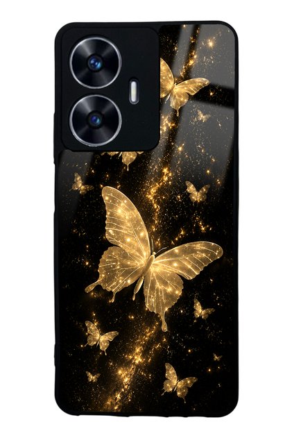 Realme C55 Yellow Galaxy Butterfly Design Glossy Phone Case