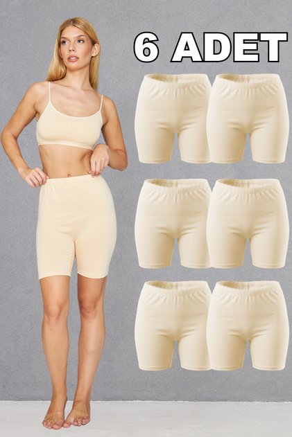 6 Pcs Skin Color Combed Cotton 95% Cotton 5% Lycra Comfortable Above Knee Shorts Leggings, Women's Short Leggings, Combed Cotton Leggings, Leggings, Soft Shorts Leggings, Summer Leggings, Cotton Leggings, Plus Size Leggings