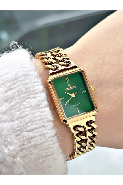 Special Design Steel Cord Gold-Green Color Women Wristwatch Es7009Mr