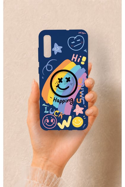 Samsung A70 Compatible Happing Smile Patterned Silicone Case