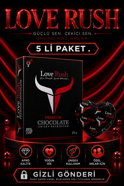 Love Rush Özel Uya.rıcı Afro Kalite Premium Çikolata Romantik 5 Lİ Set