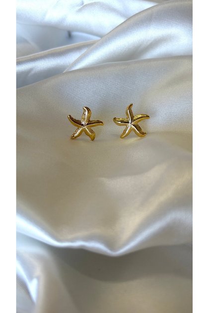 Women's Gold Color Tiny Starfish Earrings