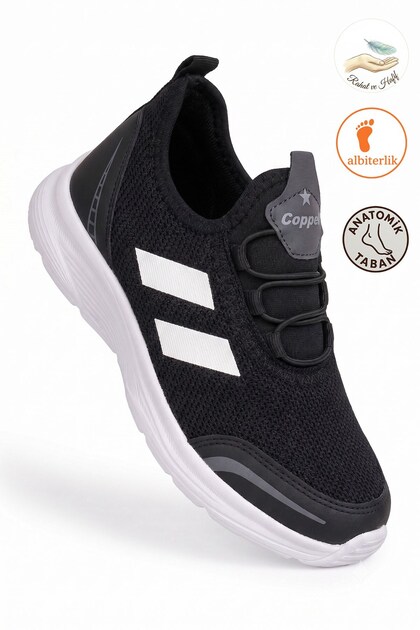 Unisex Boys' Laceless Easy-To-Wear Flexible Soft Sole Mesh Sneaker Sports Shoes