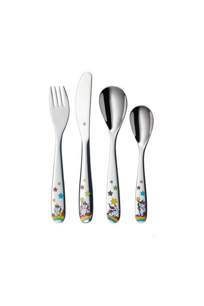 Set 4 tacamuri pentru copii Unicorn, Otel inoxidabil, Argintiu