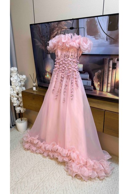 Pink Evening Dress Women Evening Gown