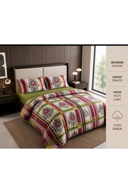 Premium Creaforce 100% Natural Cotton Double/King Size Duvet Cover Set