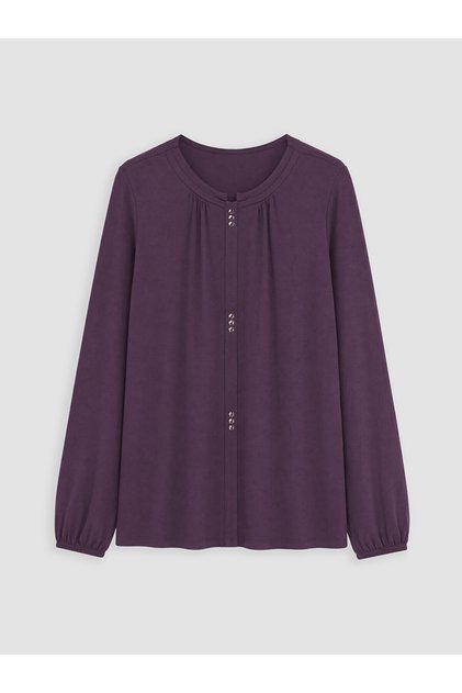 Özmarka New Season Crew Neck Gathered Blouse