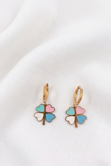 Yonca Model Mideli Gold Color Stainless Steel Women's Earrings
