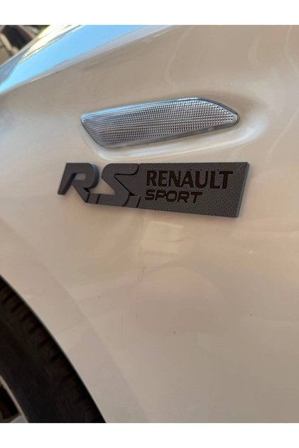 Rs Sport 3D Baskı 1 Adet Arma Logo Gri Siyah