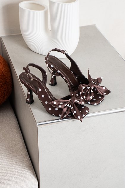 Fleur Women's Polka Dot Open-Back Heeled Shoes