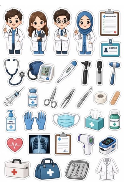 Doctor Sticker Nurse Sticker Set 22X30 cm