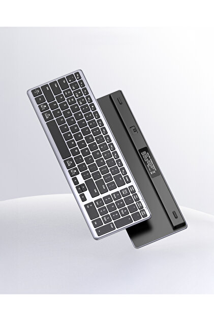Kablosuz Ultra İnce Sessiz Bluetooth İngilizce Q Klavye, Siyah, 15258
