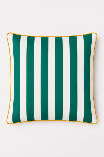 Mustard Green Striped Throw Pillow Cover