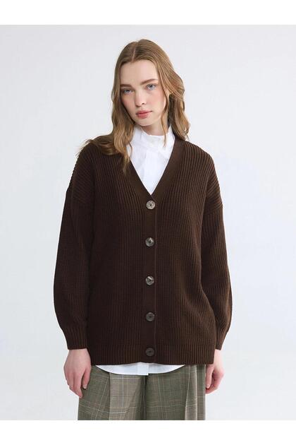 V-Neck Women's Knitwear Cardigan (W6)
