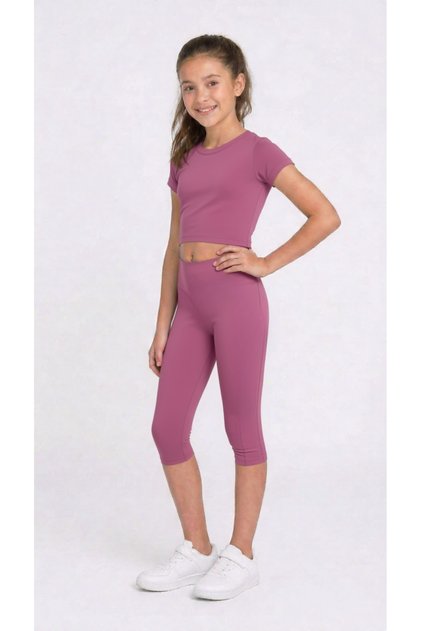 Girl's Below Knee Capri Leggings 1 Piece/Pastel Colors Cotton for Dress and Bottoms