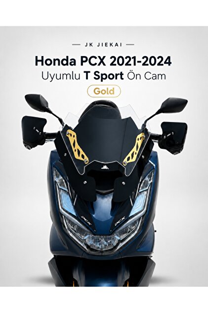 PCX SPOR CAM 2021-2024 Uyumlu T Sport Ön Cam - GOLD