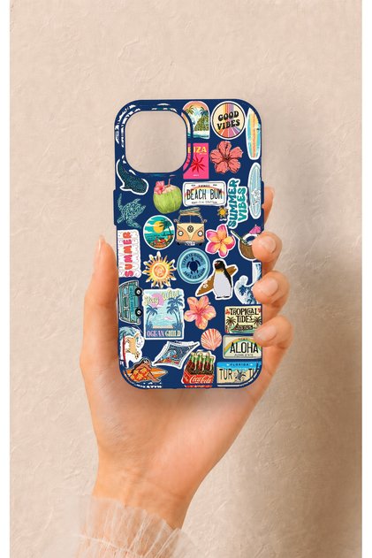 iPhone 15 Compatible Summer Vibes Patterned Silicone Case