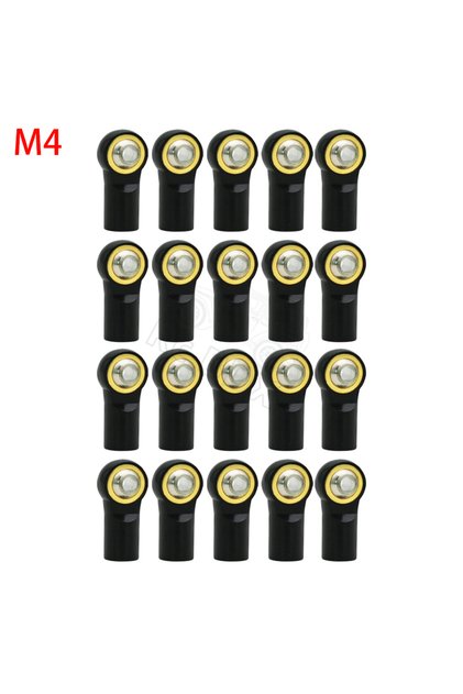 M4 black 20PCS Metal M3 M4 Link Tie Rod End Ball Joint Shock Absorber Ball Joint for 1/10 RC Car Cr