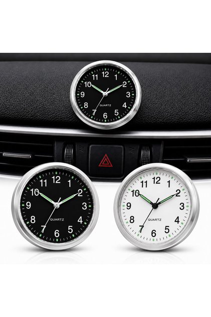 Araç Araba Saati Oto Saati Gece Parlayan Mini Kuvars Saat Araç İçi Aydınlık Analog Panel Göstergesi
