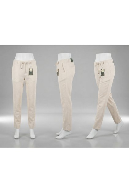 Men's Black, Navy Blue, White, Beige Elastic Waist Drawstring 100% Cotton Lightweight Linen Look Summer Casual Pants