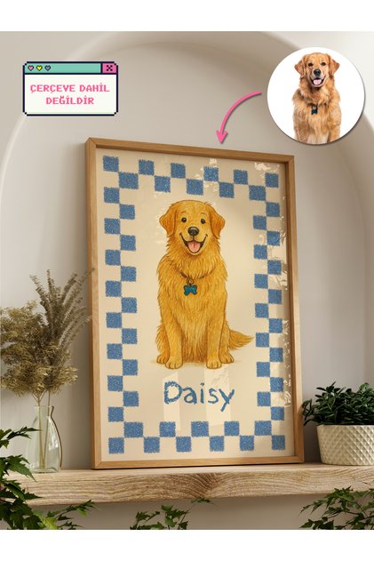 Kişiye Özel Evcil Hayvan Posteri Fotoğraftan Köpek & Kedi Portresi İsimli Pet Poster Çerçevesiz