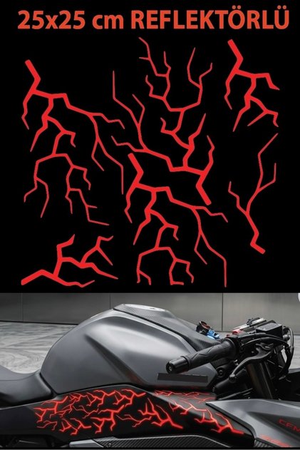 Lightning Sticker Reflective Night Glowing Phosphorescent Red Lightning Motor Sticker Auto Sticker