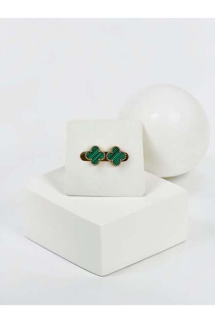 Clf Mini Size Green Gold Clover Earrings