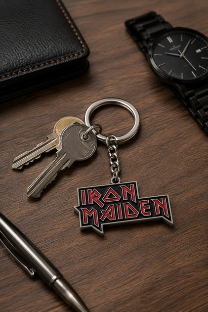 Iron Maiden Logo Metal Keychain – Durable Key Accessory with Rock Music Theme