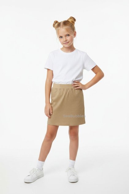 Elastic Waist Lycra School Shorts Skirt St10557